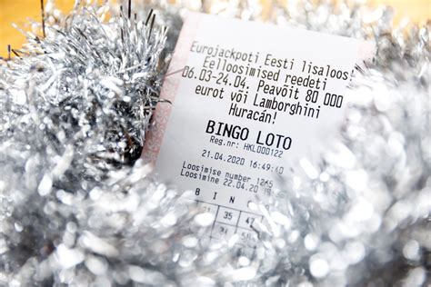 bingo loto pileti ostmine|Tänasel Bingo loto loosimisel võideti jackpot üle 400 000 euro.